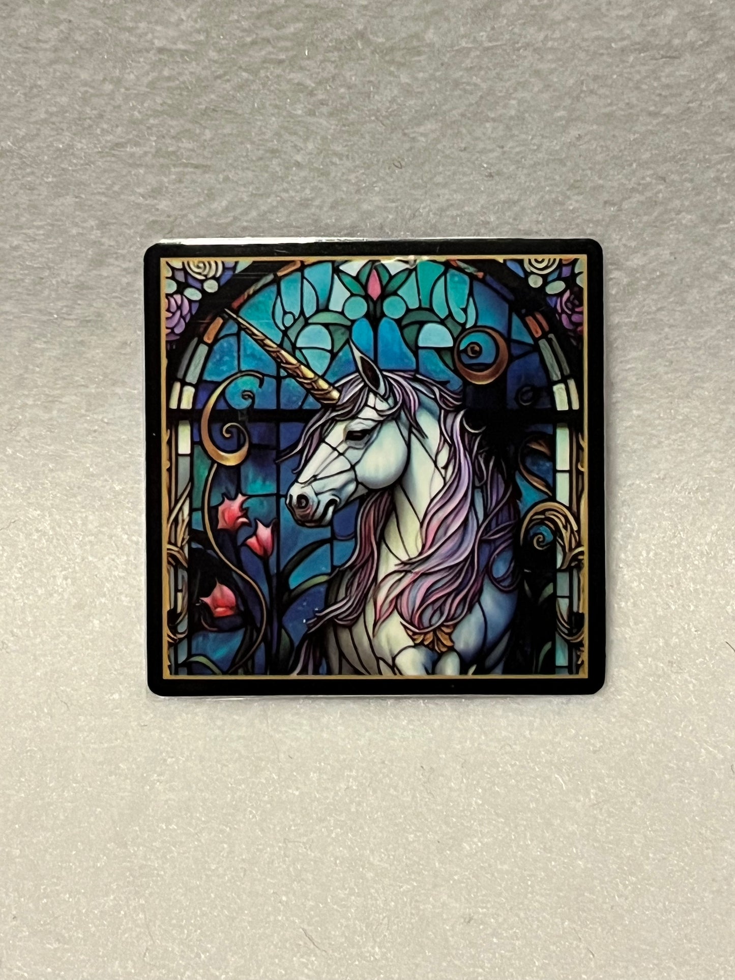 Stained glass unicorn