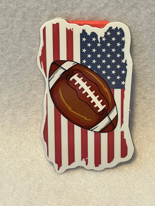 Football and American flag